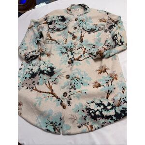 Field & Flower Anthropologie Wool Cardigan Shirt Jacket Shacket Plus Size 2X